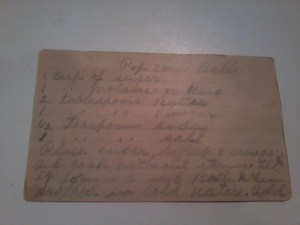 Written in pencil on a yellowed index card.